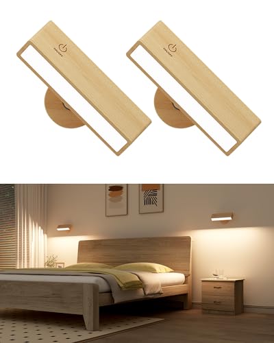 Lot 2 Lampes Murale Sans Fil Rechargeable USB, Réglage de la luminosité
