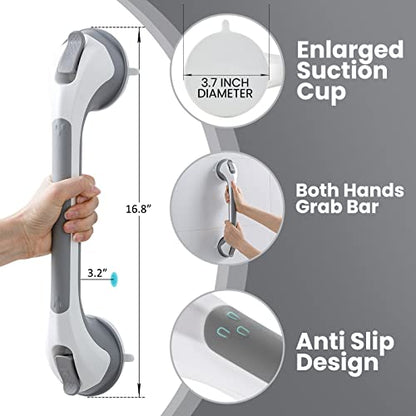 Poignée Ventouse pour Salle de Bain, 43 CM Barres d'appui de Douche Forte Prise pour handicapé
