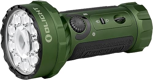 OLIGHT Marauder Mini Lampe Torche LED Ultra Puissante, 7000 Lumens Rechargeable RVB Lampe de Poche Tactique Militaire Puissante avec Projecteur et Diffuseur, IPX8 Étanche pour Camping(OD Vert)