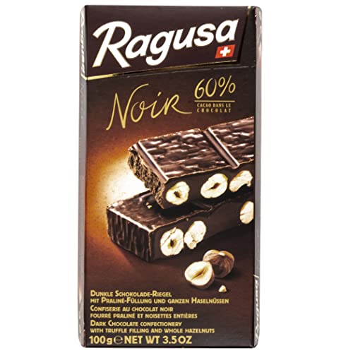 Ragusa Noir Camille Bloch - Confiserie Pralinée aux Noisettes Entières, 100g