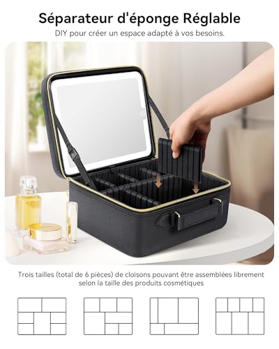 Trousse de Maquillage avec Miroir LED