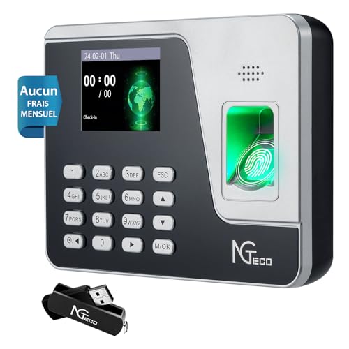 NGTeco Pointeuse Horaire AS10 - Horloge Biométrique