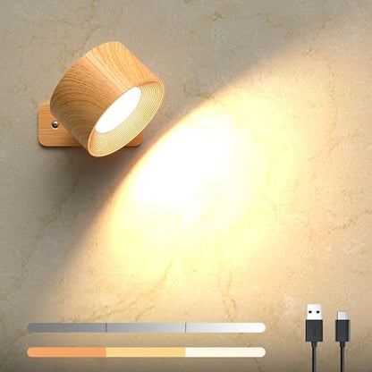 2 lampes mural led sans fil 360 degrès