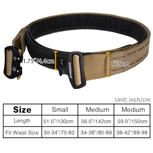 Ceinture Tactique Molle de 2 Pouces avec Ceinture Intérieure