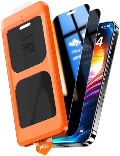 TOCOL 2 Pièces Verre Trempé pour iPhone 15 Pro Max Couverture Complète, Installation Automatique, Dureté 9H Résistant aux Rayures, Sans Bulles, Protection écran pour iPhone 15 Pro Max