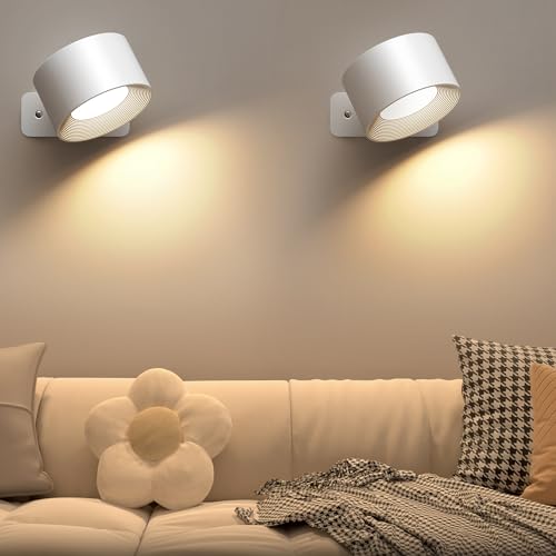 2 lampes mural led sans fil 360 degrès