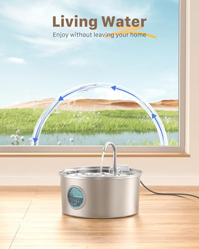 Fontaine à Eau pour Chat et chien- 3,2L inox