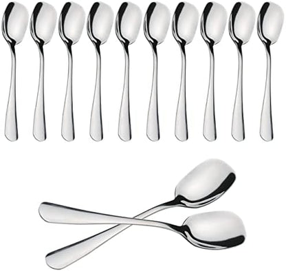 12 cuillères à Moka 10,3x2,2 cm en Acier Inoxydable Hautement Poli