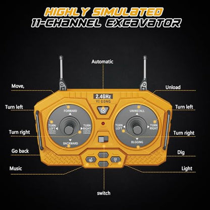 Excavateur télécommandée Jouets pour Enfants Pelle - Rechargeable RC Métal