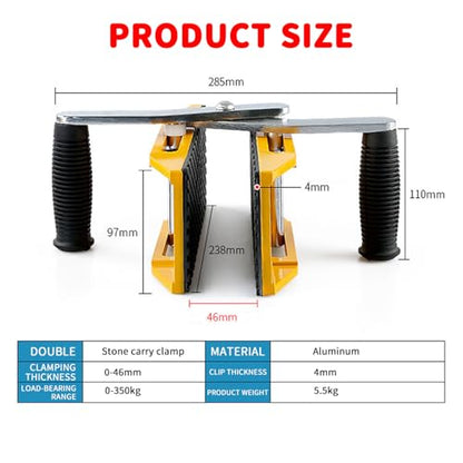 Lot de 2 Pinces de Transport de Pierre à Double Main de 46mm
