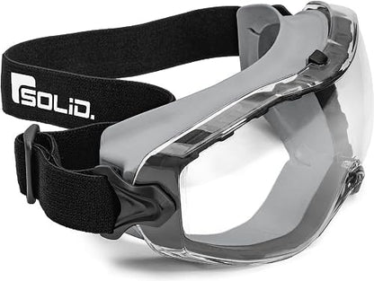 SolidWork SOLID. Lunette de protection travail parfaitement ajustées | Lunettes de protection anti-poussière avec ajustement universel | surlunettes de protection | Oculaire résistant aux rayures