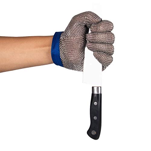 1 Paires de Gants de coupe de sécurité des gants 304L de maille d'acier pour la cuisine,Écaillage, Viande