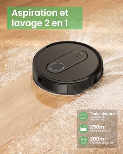 Aspirateur Robot 3000Pa, Robot Aspirateur Laveur