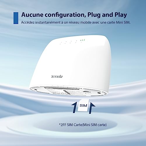 Tenda Routeur 4G SIM, Box 4G, Routeur 4G LTE 150Mbps, Routeur WiFi 300Mbps, Plug&Play, Modem Carte SIM pour Tous Opérateurs, Configuration Facile, 4 Antennes Internes, Ethernet Ports, 4G03