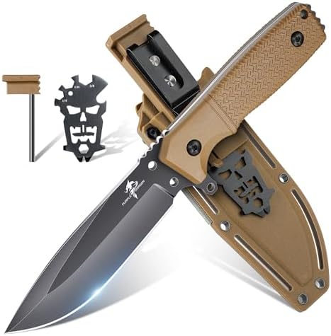Couteau avec Étui Kydex - Full Tang Outdoor Kaki