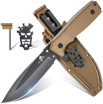 Couteau avec Étui Kydex - Full Tang Outdoor Kaki