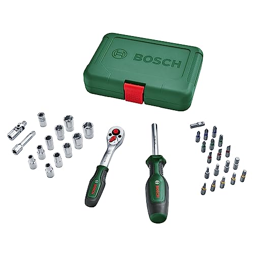 Bosch Home and Garden - Set Cliquet/Douilles 1/4 de 34 Pièces