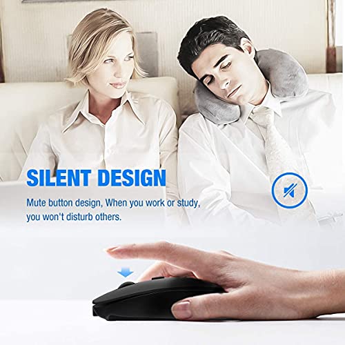 Souris Bluetooth sans fil pour ordinateur portable/Macbook/iPad/iPhone (iOS13.1.2 et versions ultérieures), rechargeable et silencieuse, mini souris
