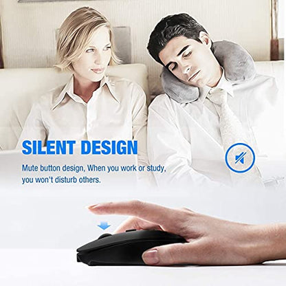 Souris Bluetooth sans fil pour ordinateur portable/Macbook/iPad/iPhone (iOS13.1.2 et versions ultérieures), rechargeable et silencieuse, mini souris