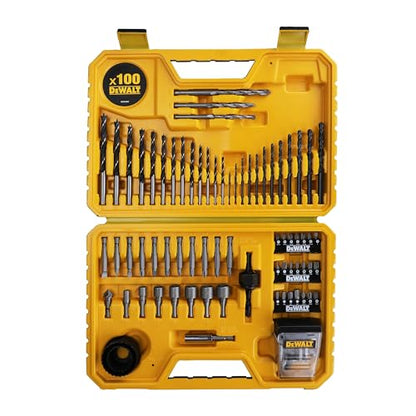DEWALT Coffret 100 Pièces Perçage et Vissage Haute Performance avec Rangement