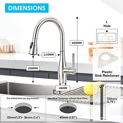 CREA Robinet de cuisine avec douchette extractible