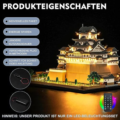 Kit d'éclairage télécommandé pour Lego 21060 Le château de Himeji (Pas Lego), Kit d'éclairage LED