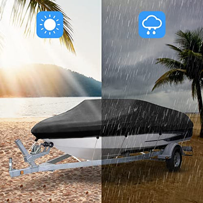 Bâche de Bateau, Housse de Bateau Portable Imperméable 4000PA, Couverture de Protection pour Bateau à Coque