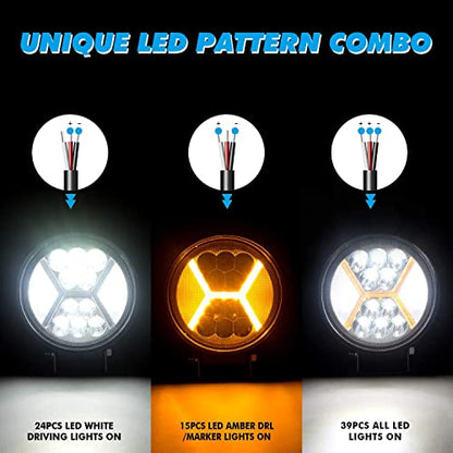 2 PCS Phare de Travail Led 12v, 132W feu de recule pour Tracteur, Bateau, Camion, Voiture