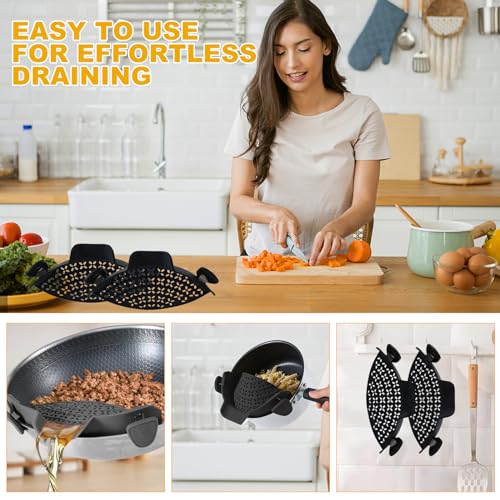 Passoire à Clipser en Silicone, Paquet de 2 Accessoires de Cuisine et Rangement