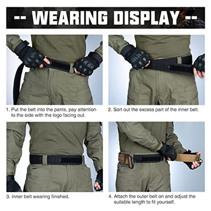 Ceinture Tactique Molle de 2 Pouces avec Ceinture Intérieure