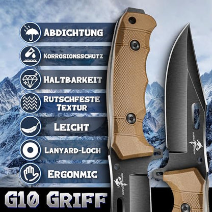 Couteau avec Étui Kydex - Full Tang Outdoor Kaki