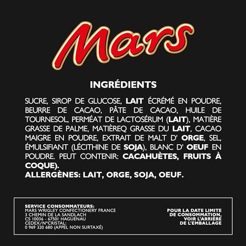 MARS - Barres chocolat au lait et caramel -  Grand format contenant 40 barres individuelles de 51g