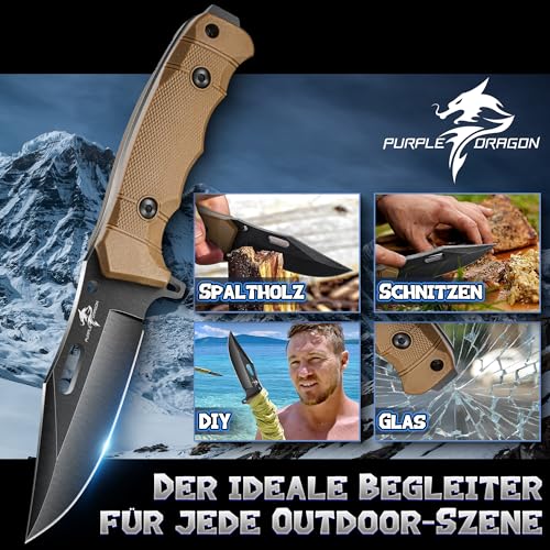 Couteau avec Étui Kydex - Full Tang Outdoor Kaki