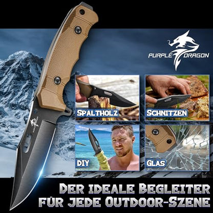 Couteau avec Étui Kydex - Full Tang Outdoor Kaki