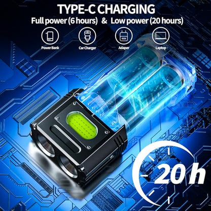 Lampe Torche LED Ultra Puissante, 100000 Lumens Lampe de Poche