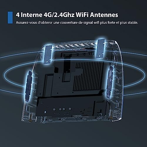 Tenda Routeur 4G SIM, Box 4G, Routeur 4G LTE 150Mbps, Routeur WiFi 300Mbps, Plug&Play, Modem Carte SIM pour Tous Opérateurs, Configuration Facile, 4 Antennes Internes, Ethernet Ports, 4G03