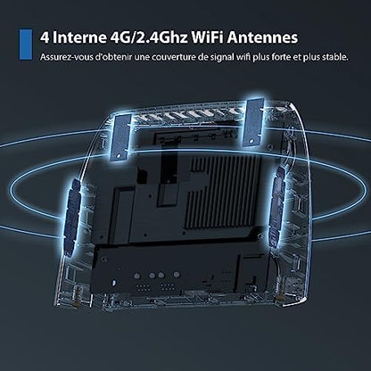 Tenda Routeur 4G SIM, Box 4G, Routeur 4G LTE 150Mbps, Routeur WiFi 300Mbps, Plug&Play, Modem Carte SIM pour Tous Opérateurs, Configuration Facile, 4 Antennes Internes, Ethernet Ports, 4G03