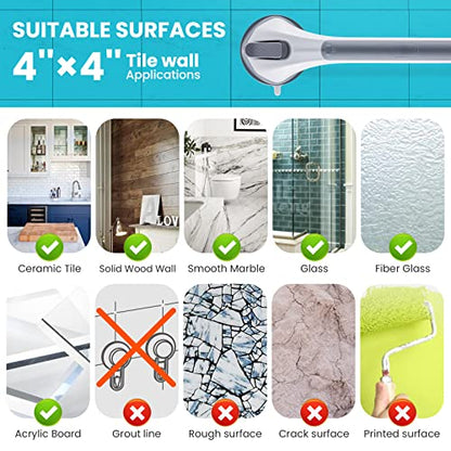 Poignée Ventouse pour Salle de Bain, 43 CM Barres d'appui de Douche Forte Prise pour handicapé