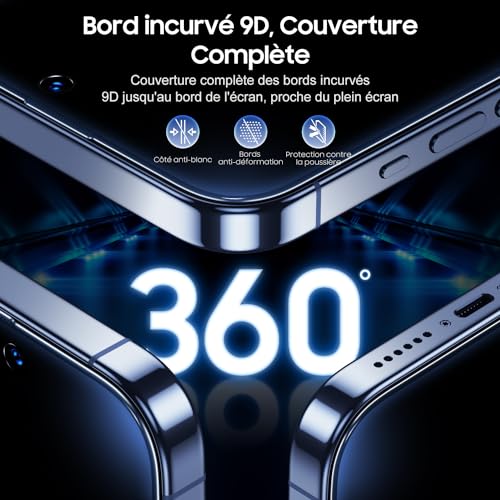 UniqueMe Premium Intimité Verre Trempé pour iPhone 15 Pro Max Protection écran Anti Espion, Dépoussiérage Automatique, 9H Couverture Complète Verre de Protection Privacy Film, 2 Pièces