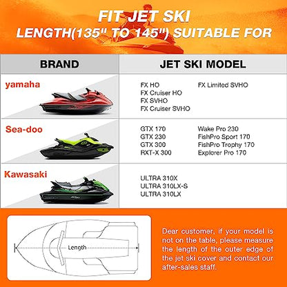 Housse Jet Ski Remorquable 210D Imperméable
