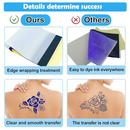 100 Feuilles Papier de Transfert de Tatouage, A4 Papier carbone