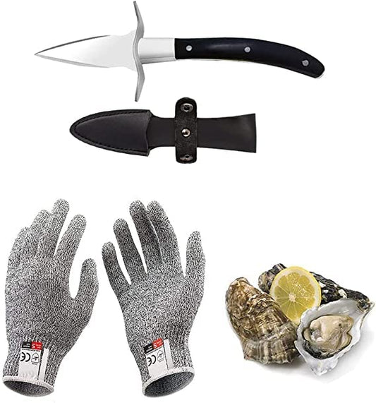 Coffret Couteau à Huîtres avec Gant Anti-Coupures