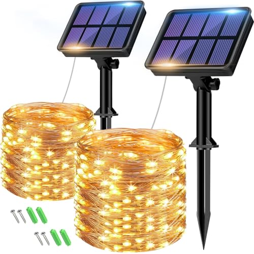 Lot de 2 Guirlandes Solaires Extérieures