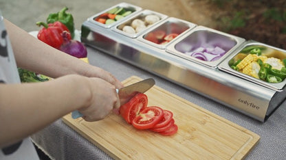 Bac Inox Avec Couvercles pour Restauration et la Cuisine, 5 Bac Rangement Frigo