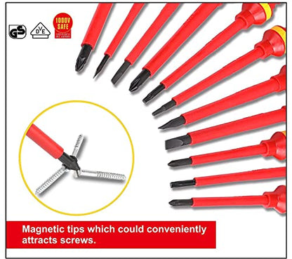 Ensemble de Tournevis Électricien Isolés 13pcs 1000V Geevorks