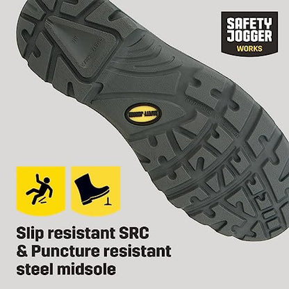 Chaussures de Sécurité à Embout d'acier, Hommes - S3 / S1P Chaussure de Travail Femmes, Semelle Antidérapante, Amortissant Les Chocs, Hydrofuge et Oléofuge, Légères, 42 EU