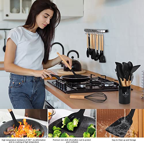 Ustensiles de Cuisine en Silicone, hicoosee 22 PCS Accessoire Cuisine Set sans BPA