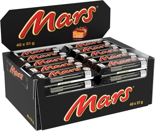 MARS - Barres chocolat au lait et caramel -  Grand format contenant 40 barres individuelles de 51g