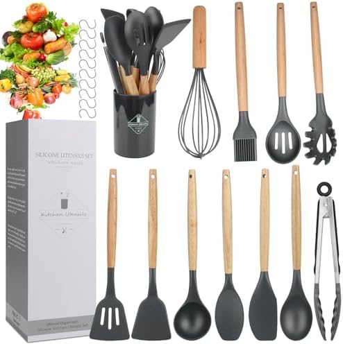 Ustensiles de Cuisine en Silicone, hicoosee 22 PCS Accessoire Cuisine Set sans BPA