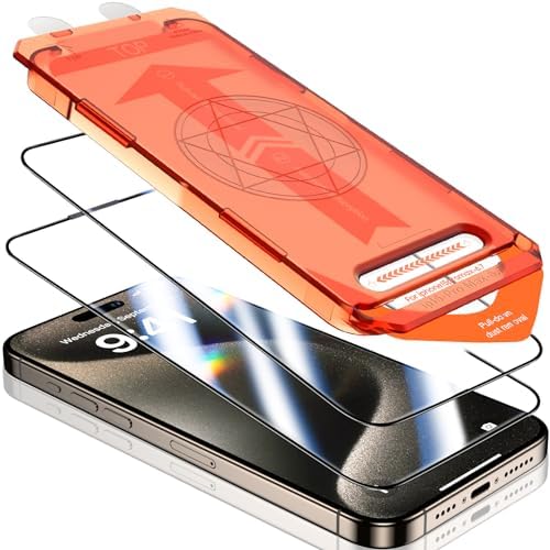 UniqueMe Premium Intimité Verre Trempé pour iPhone 15 Pro Max Protection écran Anti Espion, Dépoussiérage Automatique, 9H Couverture Complète Verre de Protection Privacy Film, 2 Pièces